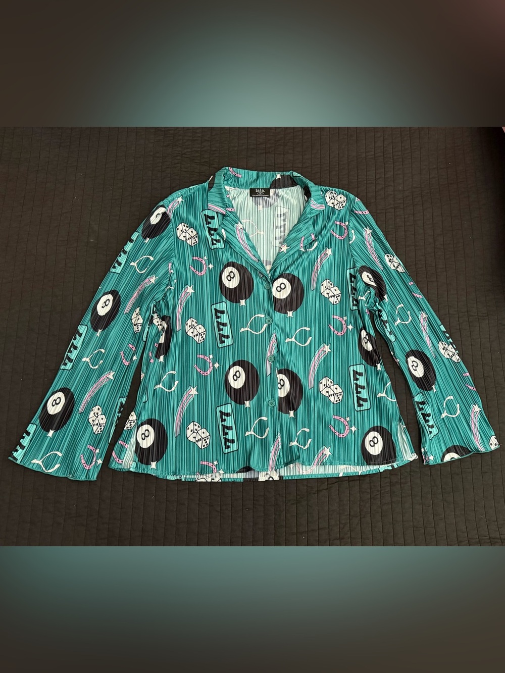 Dressed in LALA 8 Ball Plisse TOP ONLY - XL
